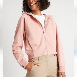 Kit and Ace Dusty Pink Pacific Coast Full Zip Cropped Hoodie, size M